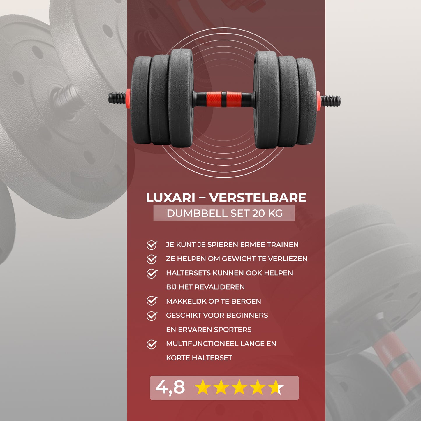 Luxari – 3 in 1 Halterset Pro 20 KG