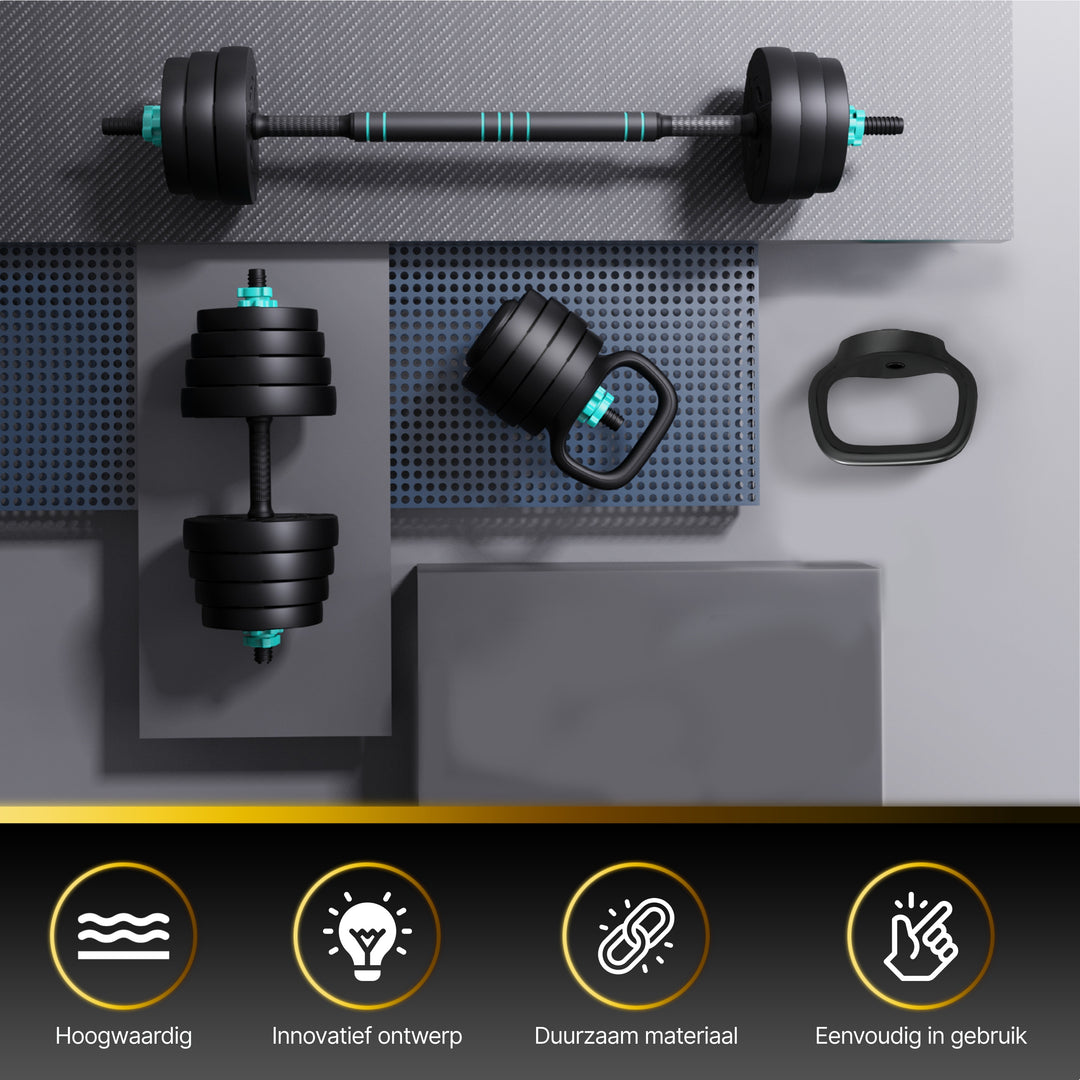 Luxari Dumbells 20 KG - Dumbell / Kettlebell Set