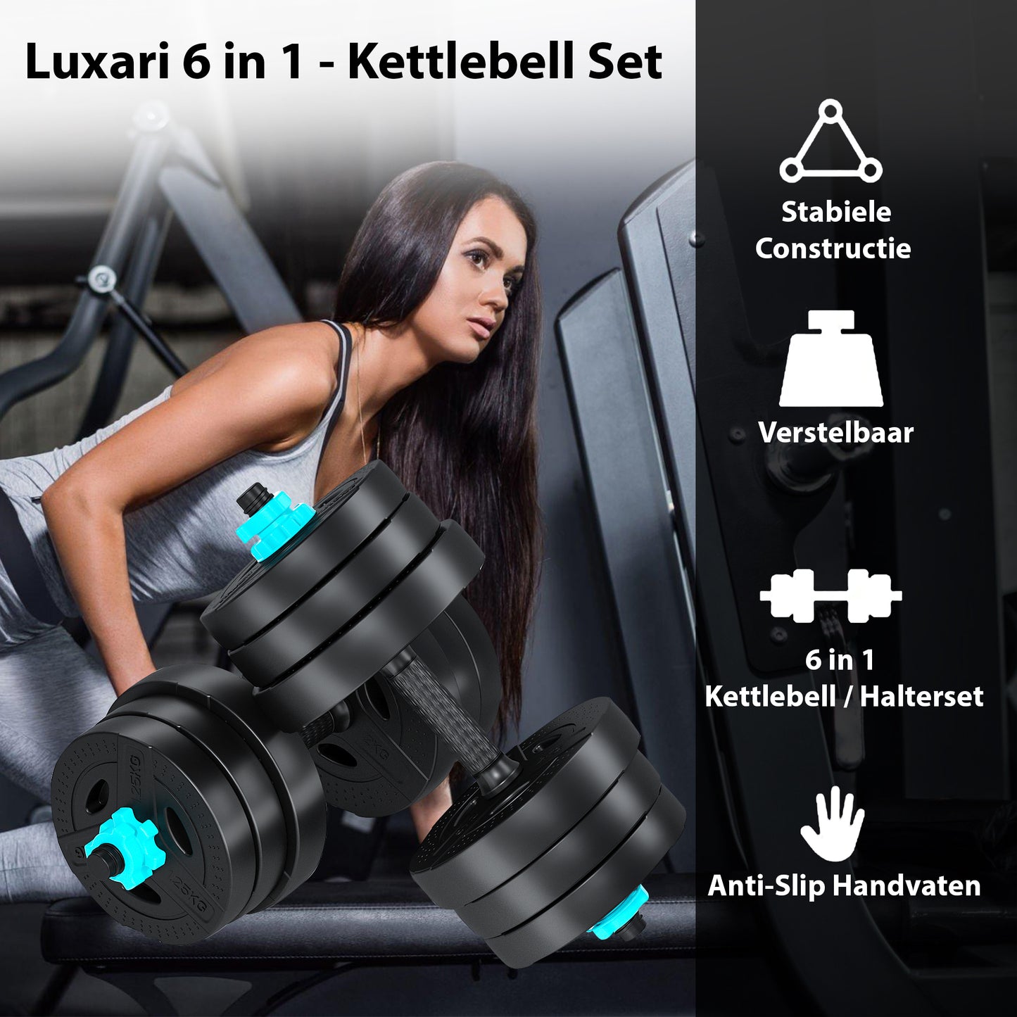 Luxari - 6 in 1 Kettlebell Set 20 KG