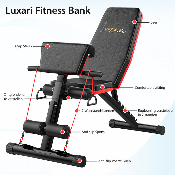 Luxari - Fitnessbank + Bicep Extensie