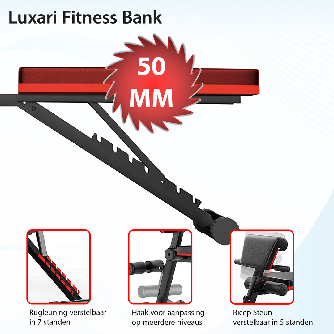 Luxari - Fitnessbank + Bicep Extensie