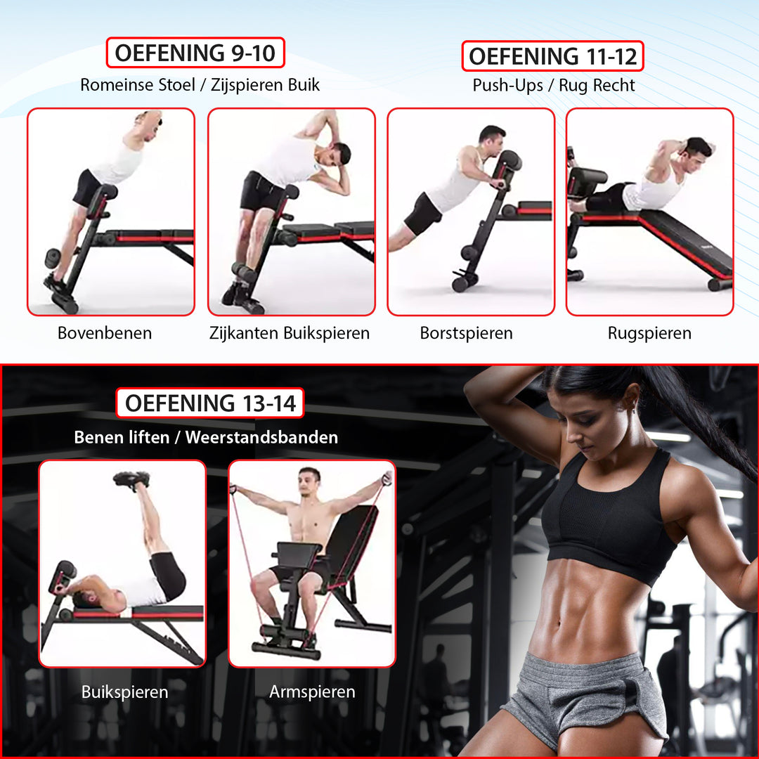 Luxari - Fitnessbank + Bicep Extensie